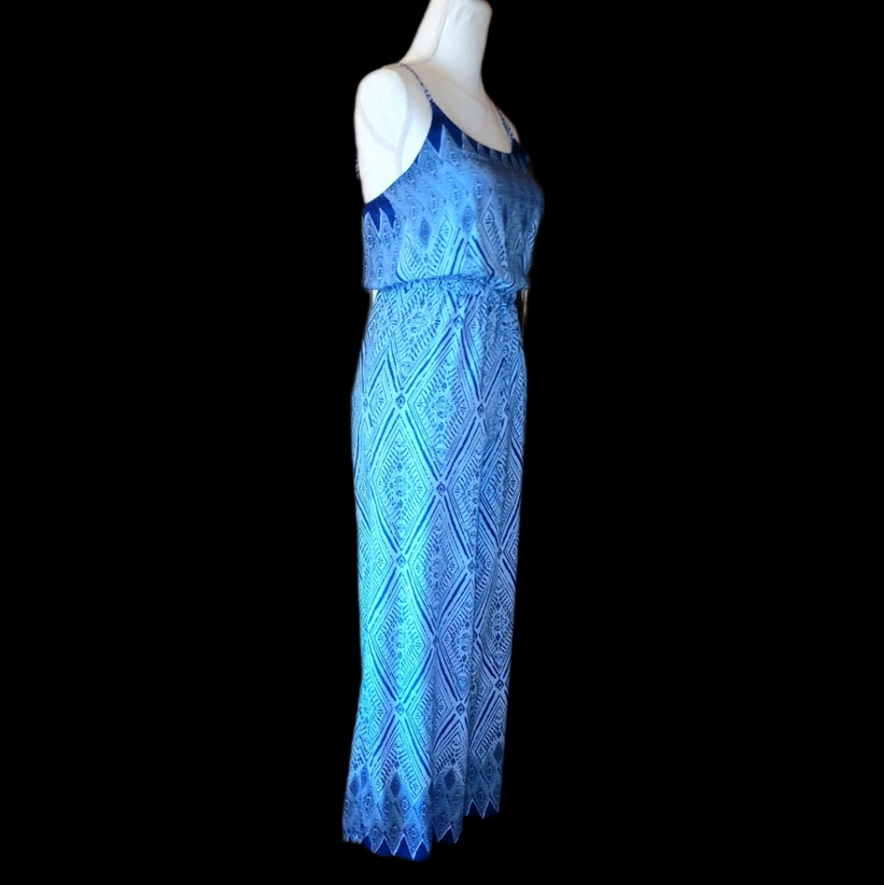 Blue Patterned Jumpsuit - Picture 2 of 10